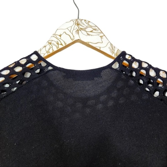 ALEXANDER WANG Black Wool Knit Asymmetrical Eyelet Bodycon Dress Size Small - Picture 5 of 8